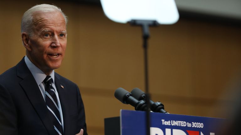 Mr Biden's speech at City University of New York accused Mr Trump of damaging America's reputation