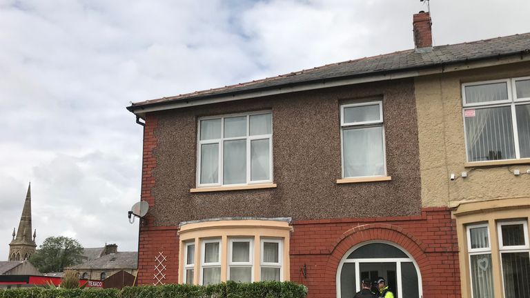 Police outside a property raided by counter terrorism officers on Manor Street