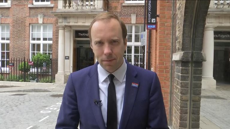 Matt Hancock says he backs Boris Johnson but seems unclear about his stance on backing Sir Kim Darroch