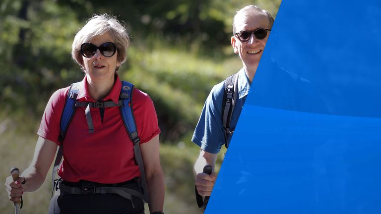 Theresa May and husband Philip enjoy walking holidays