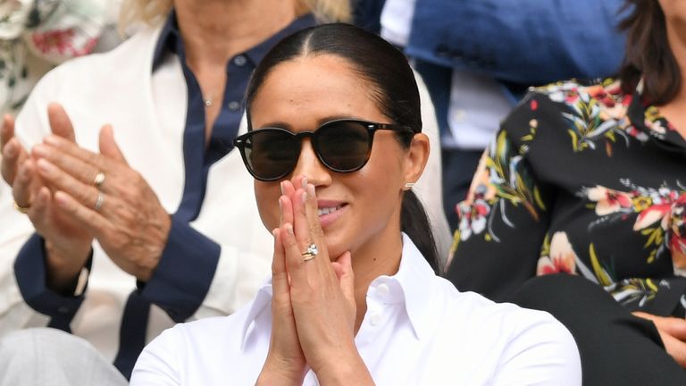 The Duchess of Sussex watches her close friend Serena Williams in the final