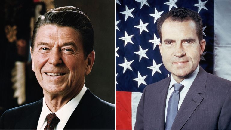 Ronald Reagan, left, made the comments to Richard Nixon, right, in 1971