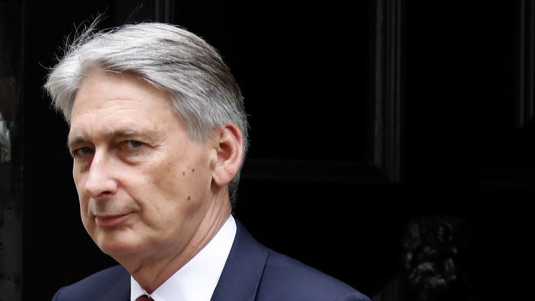 Britain&#39;s Chancellor of the Exchequer Philip Hammond leaves 11 Downing street in London on July 18, 2018. (Photo by Tolga AKMEN / AFP)        (Photo credit should read TOLGA AKMEN/AFP/Getty Images)