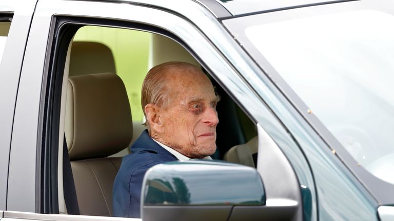 Prince Philip was spoken to by police in January after being photographed driving without a seat belt. File pic