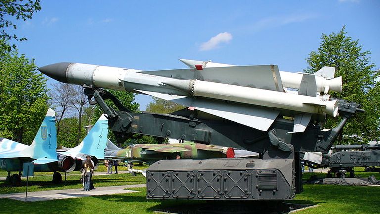 A file picture of a Russian-made S-200 missile. Pic: Wikicommons/George Chernilevsky