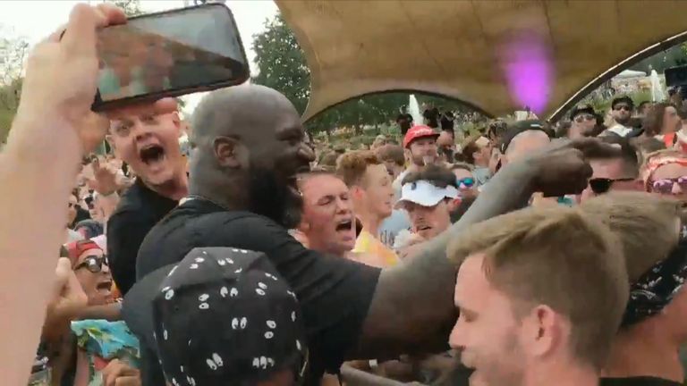 NBA legend Shaquille O’Neal made an appearance at an electronic dance music festival in Belgium where he took part in a mosh pit.