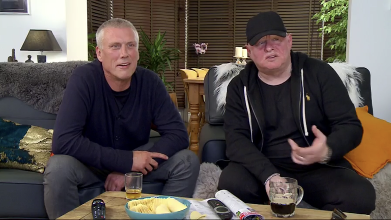 (L-R): Bez and Shaun Ryder, from the Happy Mondays and Black Grape, on Channel 4&#39;s Gogglebox