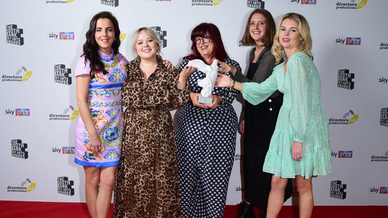 Sky Arts Awards
Jamie-Lee O&#39;Donnell, Nicola Coughlan, Liz Lewin, Louisa Harland and Saoirse-Monica Jackson for with…
Read more
Picture by: Ian West/PA Wire/PA Images
Date taken: 07-Jul-2019
Image size: 5076 x 3447
Image ref #: 43972621