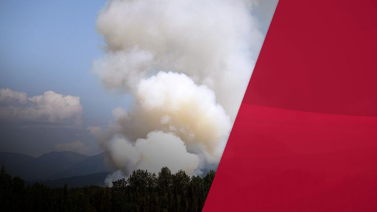 Smoke rises from a wildfire earlier this month near Talkeetna, Alaska 