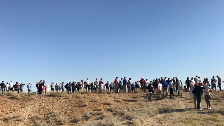 Tourists flocked to see the craft