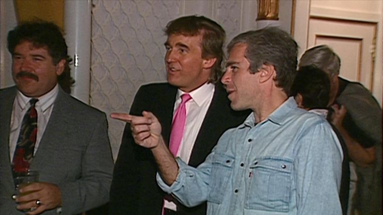 Archive footage shows Trump and Epstein partying with women in 1992
