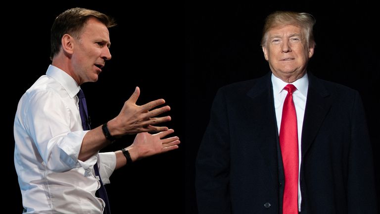 Jeremy Hunt attacked Donald Trump on Twitter