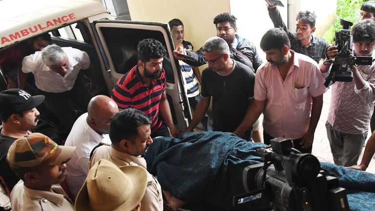 The body of VG Siddhartha was taken to his hometown by ambulance