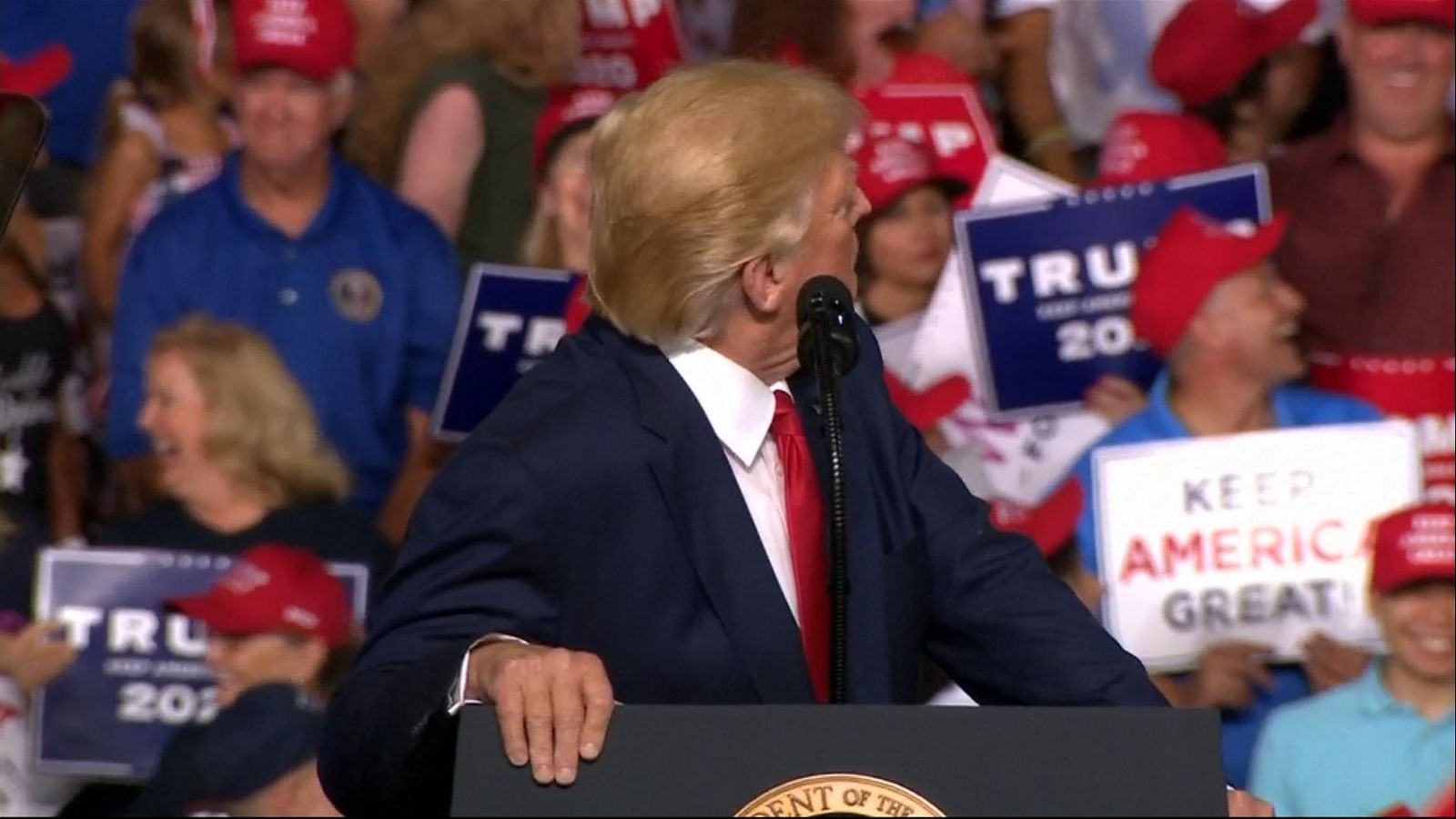 Trump fatshames man he mistakes for protester US News Sky News