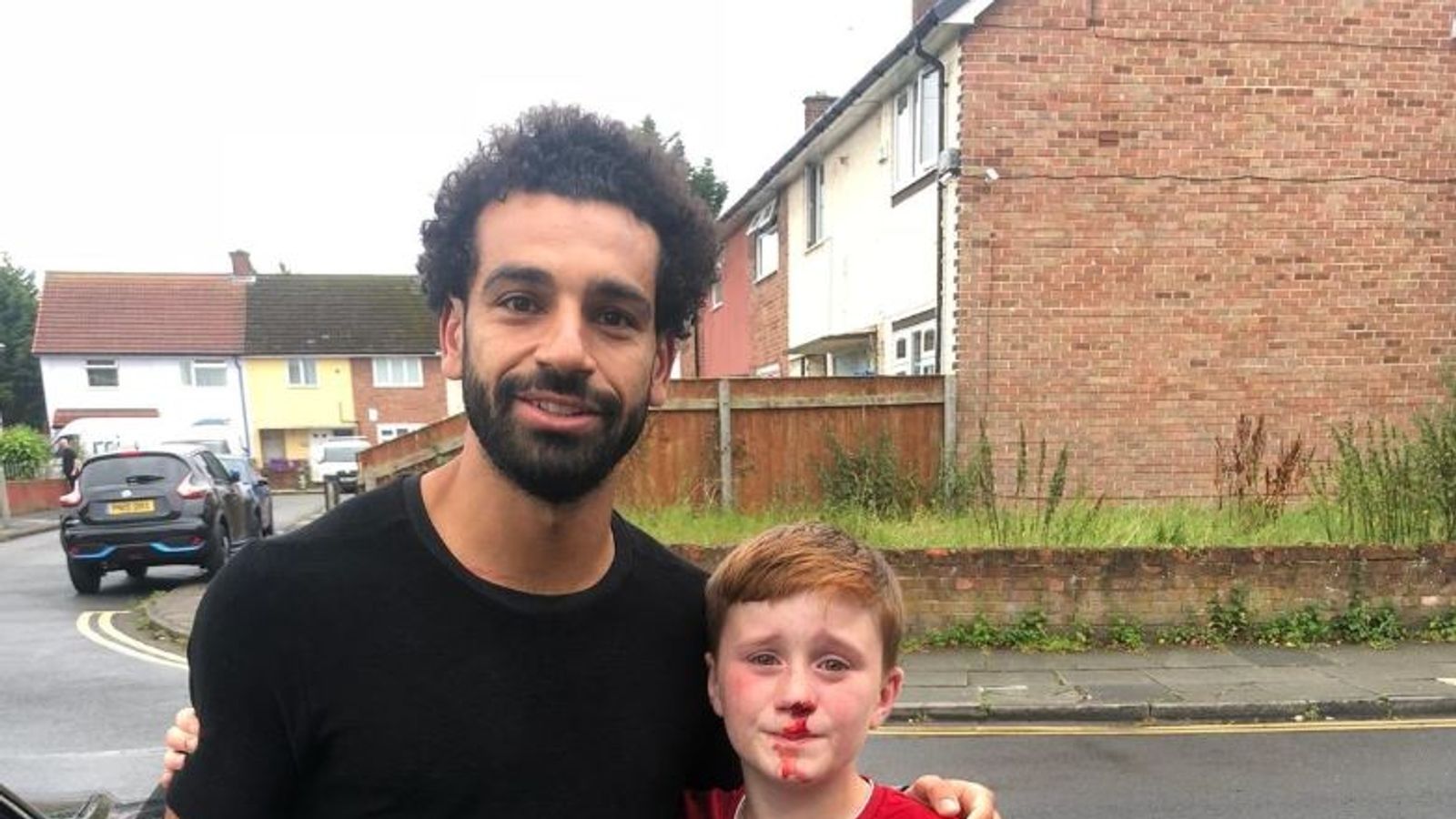 Football Star Mo Salah Poses With Boy 11 Who Broke His Nose Trying To See Him Uk News Sky News