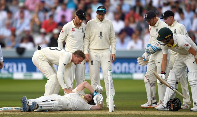 The Ashes: Steve Smith forced off field after being struck by 92mph delivery