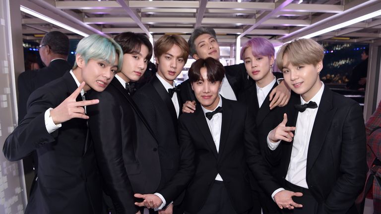 BTS at the Grammy's in 2019