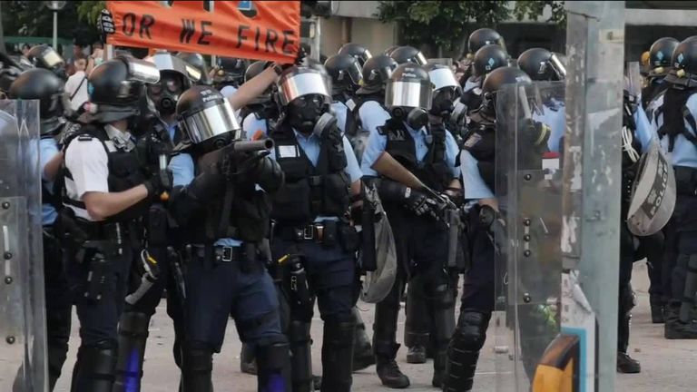 Police in Hong Kong