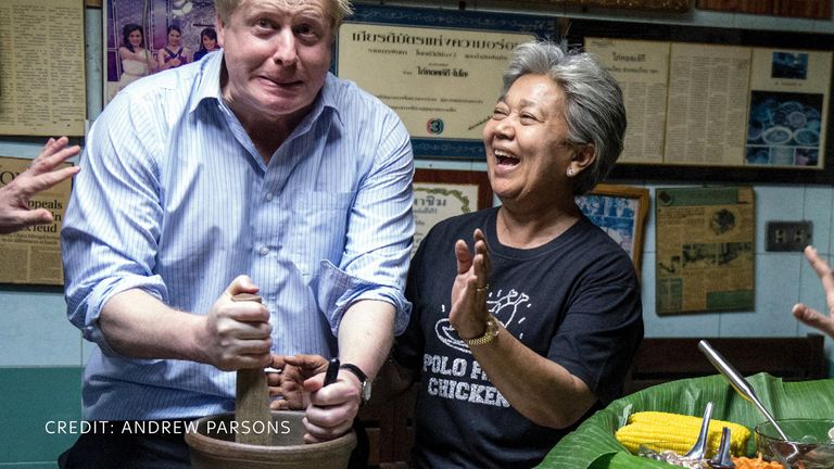 Boris Johnson joking around for the camera. Pic: Andrew Parsons