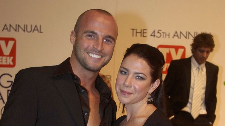 Ben Unwin with his former co-star on the soap Kate Ritchie