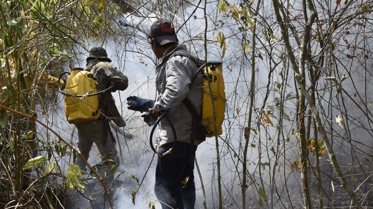 Firefighters in Bolivia