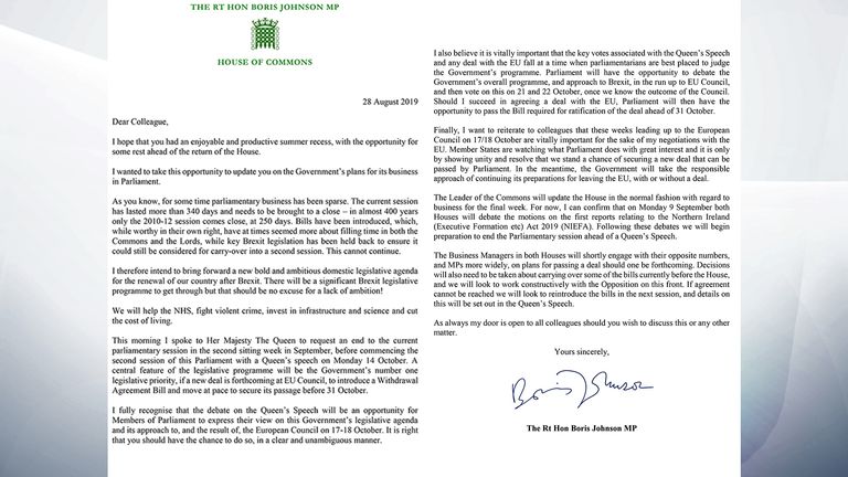 Dear Colleague letter from Boris Johnson