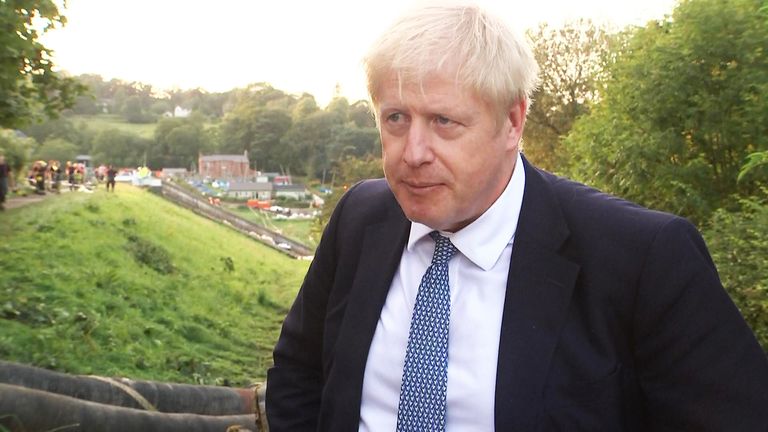 Boris Johnson MP visiting Whaley Bridge.