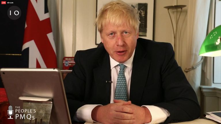 Boris Johnson takes part in a Facebook Live Q&A