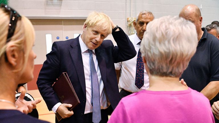 Boris Johnson meeting local people and rescue crews near Whaley Bridge