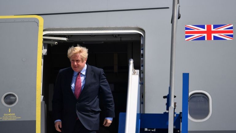 Boris Johnson arrives in France for G7 summit 