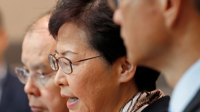 Carrie Lam says protests are pushing Hong Kong to the &#39;verge of a very dangerous situation&#39;