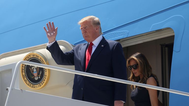 Donald and Melania Trump arriving in El Paso 