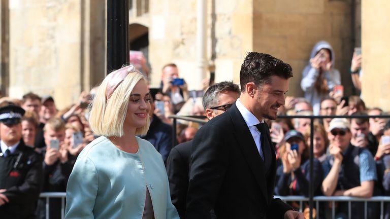 Katy Perry and Orlando Bloom arrive at York Minster for the wedding 