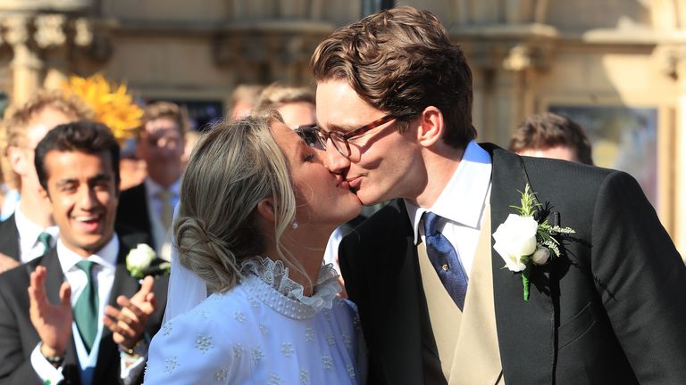 Ellie Goulding kisses now husband Caspar Jopling 