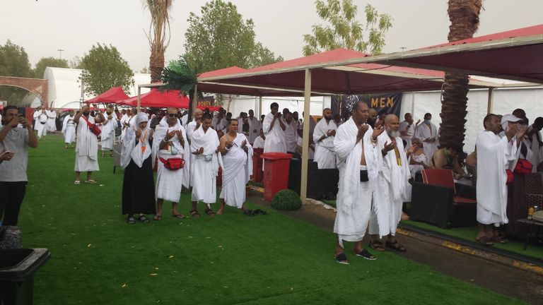 The Hajj involves intense prayer on the plains of Arafat, which this year was interrupted by a thunderstorm