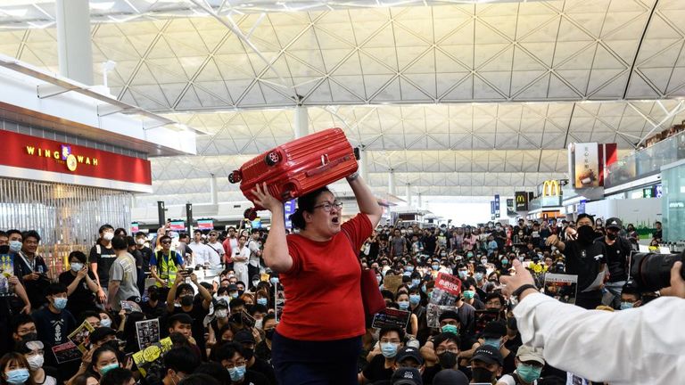 The sit-in made it virtually impossible for people to check-in and move around the departure area