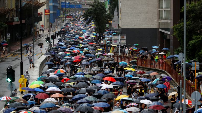Protest march in Hong Kong
