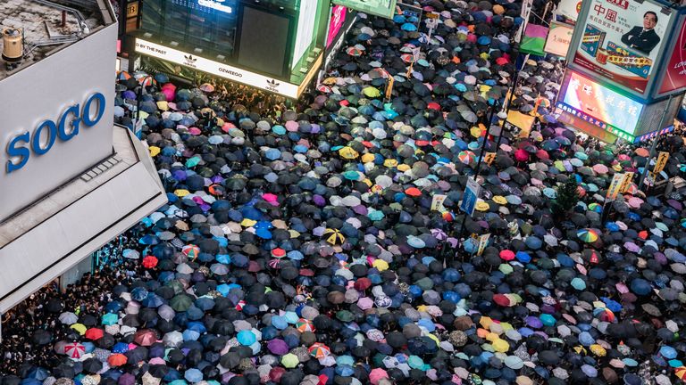 The protesters choked the city&#39;s streets and roads in every direction