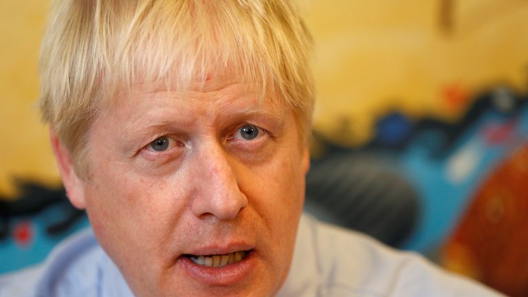 TRURO, ENGLAND - AUGUST 19: Britain's Prime Minister Boris Johnson meets health professionals at the Royal Cornwall Hospital on August 19, 2019 in Truro, England. (Photo by Peter Nicholls - WPA Pool/Getty Images)
