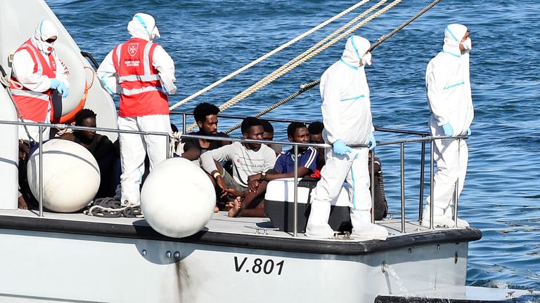 The minors were taken off the boat by police and taken to Lampedusa