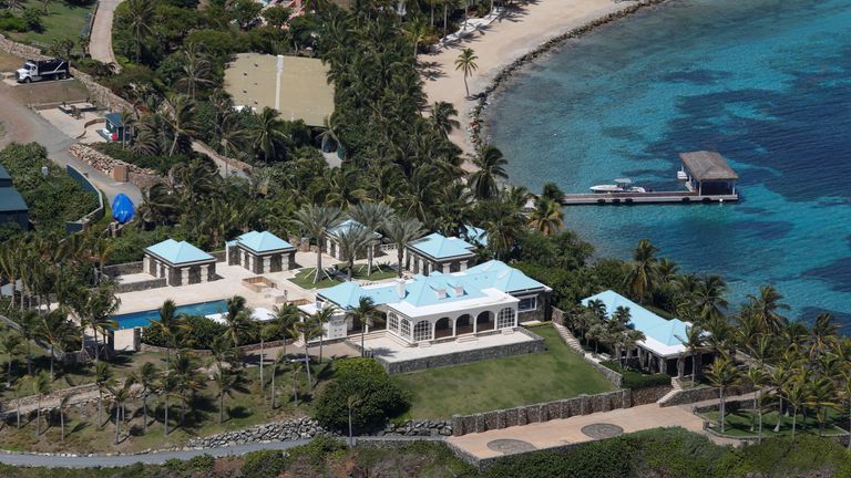 Little St. James Island, one of the properties of financier Jeffrey Epstein, is seen in an aerial view near Charlotte Amalie, St. Thomas, U.S. Virgin Islands July 21, 2019