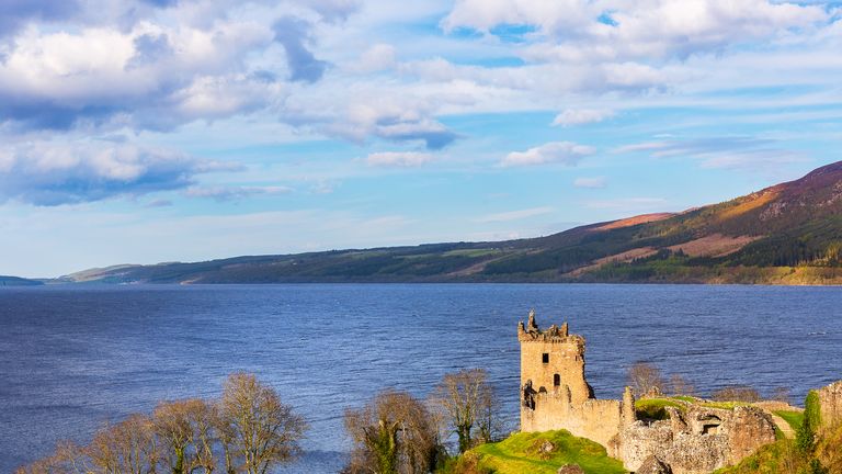 Urquhart Castle at Loch Ness, long rumoured to be home to a monster