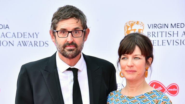 Louis Theroux and Nancy Strang attending the Virgin Media BAFTA TV awards, held at the Royal Festival Hall in London