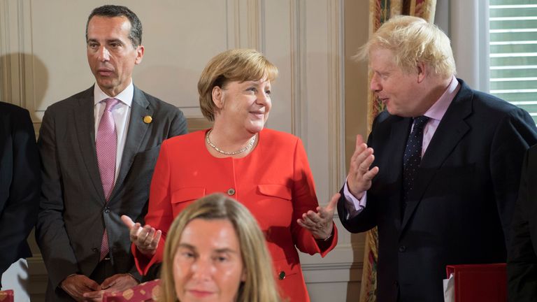 Angela Merkel has offered Mr Johnson little encouragement over alternatives to the backstop (File Pic) 