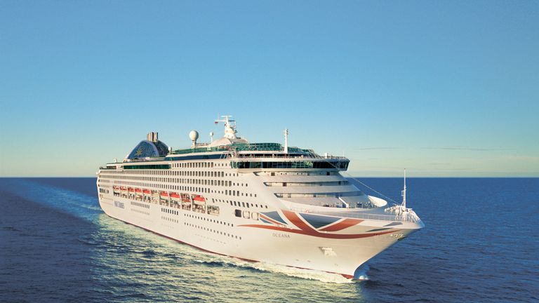 The Oceana ship flies the Red Ensign flag. Pic: P&O Cruises