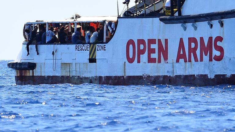 The boat has been stuck near Italy for two weeks