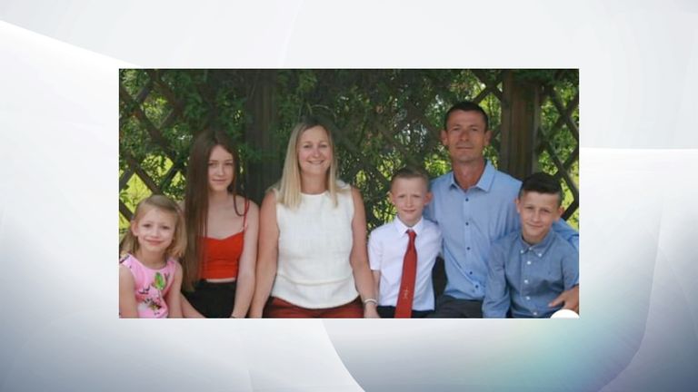 Paddy Igoe (R) with his family from left: Isabella (6), Molly (14), Mum (Donna), Jack (9) and Dad (Shaun)