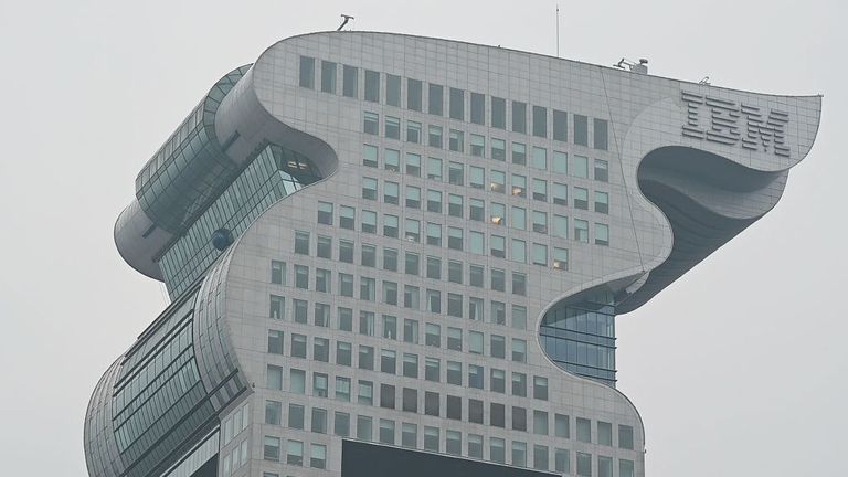 The Pangu Plaza dominates the area next to the Bird's Nest Olympic stadium