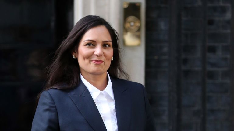 Britain&#39;s new Secretary of State for the Home Department Priti Patel leaves 10 Downing Street in London on July 24, 2019