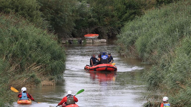 Specialist search groups search a section of the River Stour for missing six-year-old Lucas Dobson who fell into the river in Sandwich, on Saturday afternoon. PRESS ASSOCIATION Photo. Picture date: Sunday August 18, 2019. See PA story POLICE River. Photo credit should read: Gareth Fuller/PA Wire